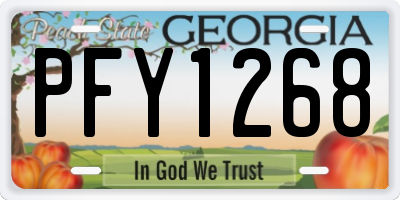 GA license plate PFY1268