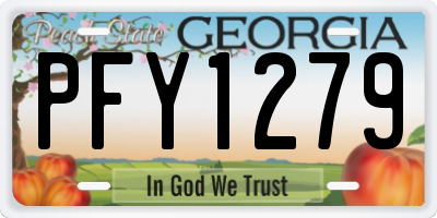 GA license plate PFY1279