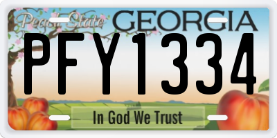 GA license plate PFY1334
