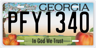 GA license plate PFY1340