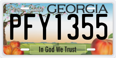 GA license plate PFY1355