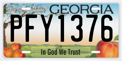 GA license plate PFY1376