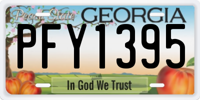 GA license plate PFY1395