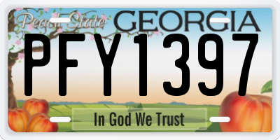 GA license plate PFY1397