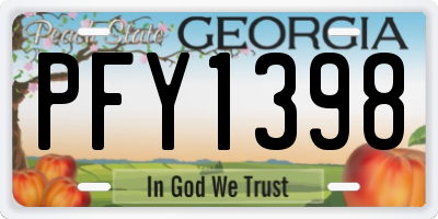 GA license plate PFY1398