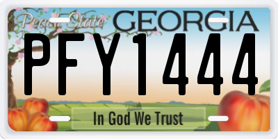 GA license plate PFY1444