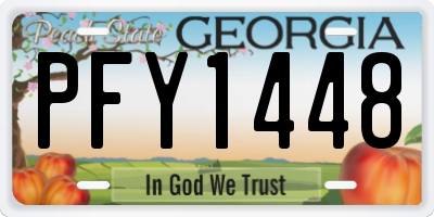 GA license plate PFY1448