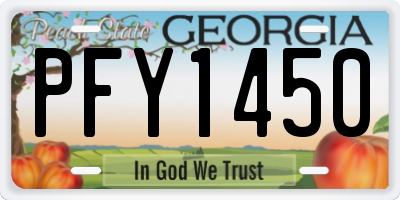 GA license plate PFY1450