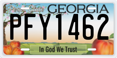 GA license plate PFY1462