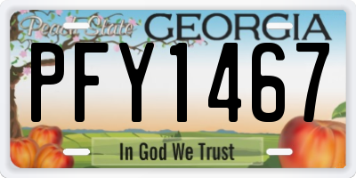 GA license plate PFY1467
