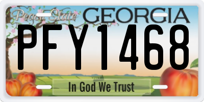 GA license plate PFY1468