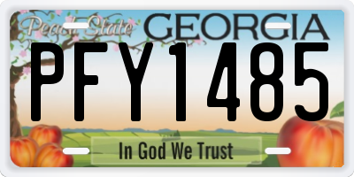 GA license plate PFY1485