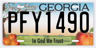 GA license plate PFY1490