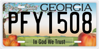 GA license plate PFY1508