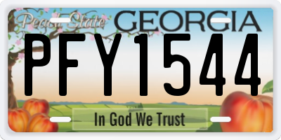 GA license plate PFY1544