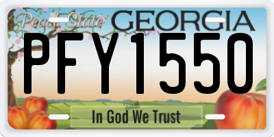 GA license plate PFY1550