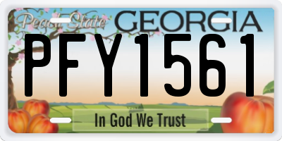 GA license plate PFY1561