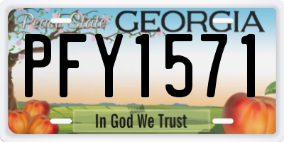 GA license plate PFY1571