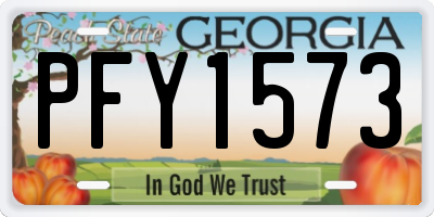 GA license plate PFY1573