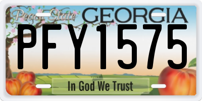 GA license plate PFY1575