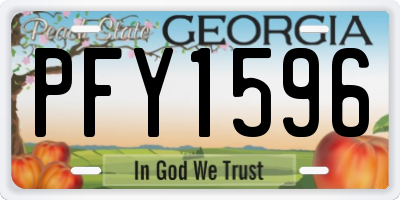 GA license plate PFY1596