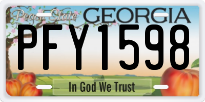 GA license plate PFY1598