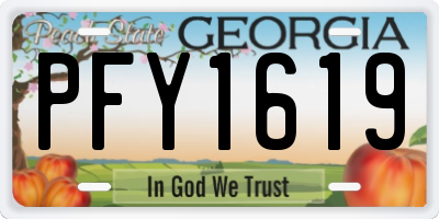 GA license plate PFY1619