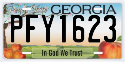 GA license plate PFY1623