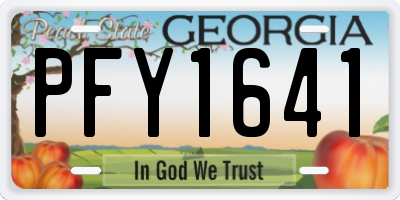 GA license plate PFY1641
