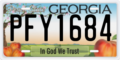 GA license plate PFY1684