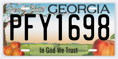 GA license plate PFY1698