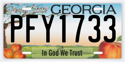 GA license plate PFY1733