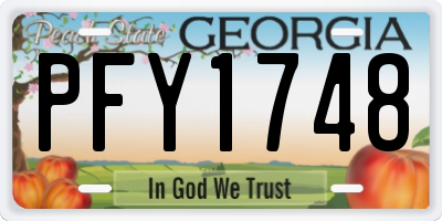 GA license plate PFY1748