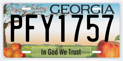 GA license plate PFY1757