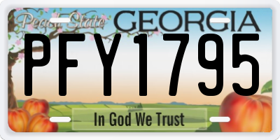 GA license plate PFY1795
