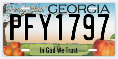 GA license plate PFY1797