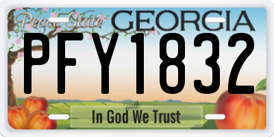 GA license plate PFY1832