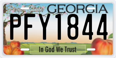 GA license plate PFY1844