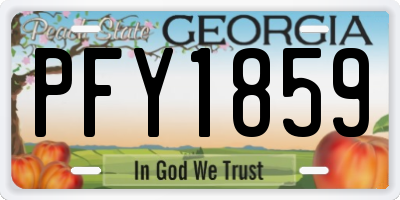 GA license plate PFY1859