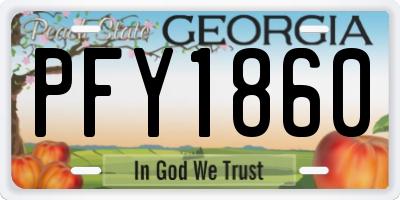 GA license plate PFY1860