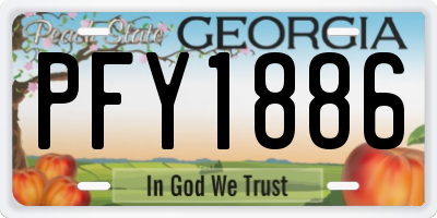 GA license plate PFY1886
