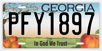 GA license plate PFY1897