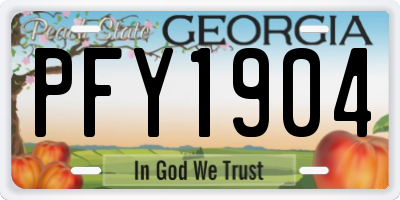 GA license plate PFY1904