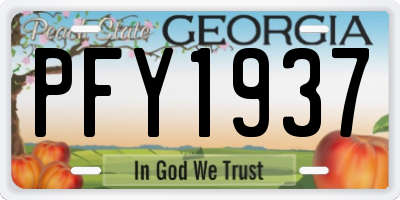 GA license plate PFY1937
