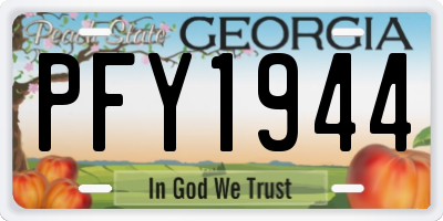 GA license plate PFY1944