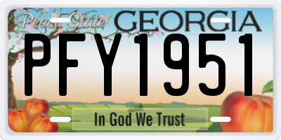 GA license plate PFY1951