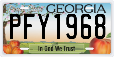 GA license plate PFY1968