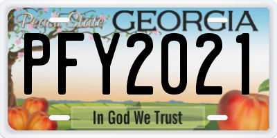GA license plate PFY2021