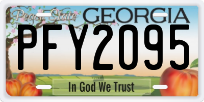 GA license plate PFY2095