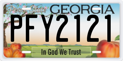GA license plate PFY2121
